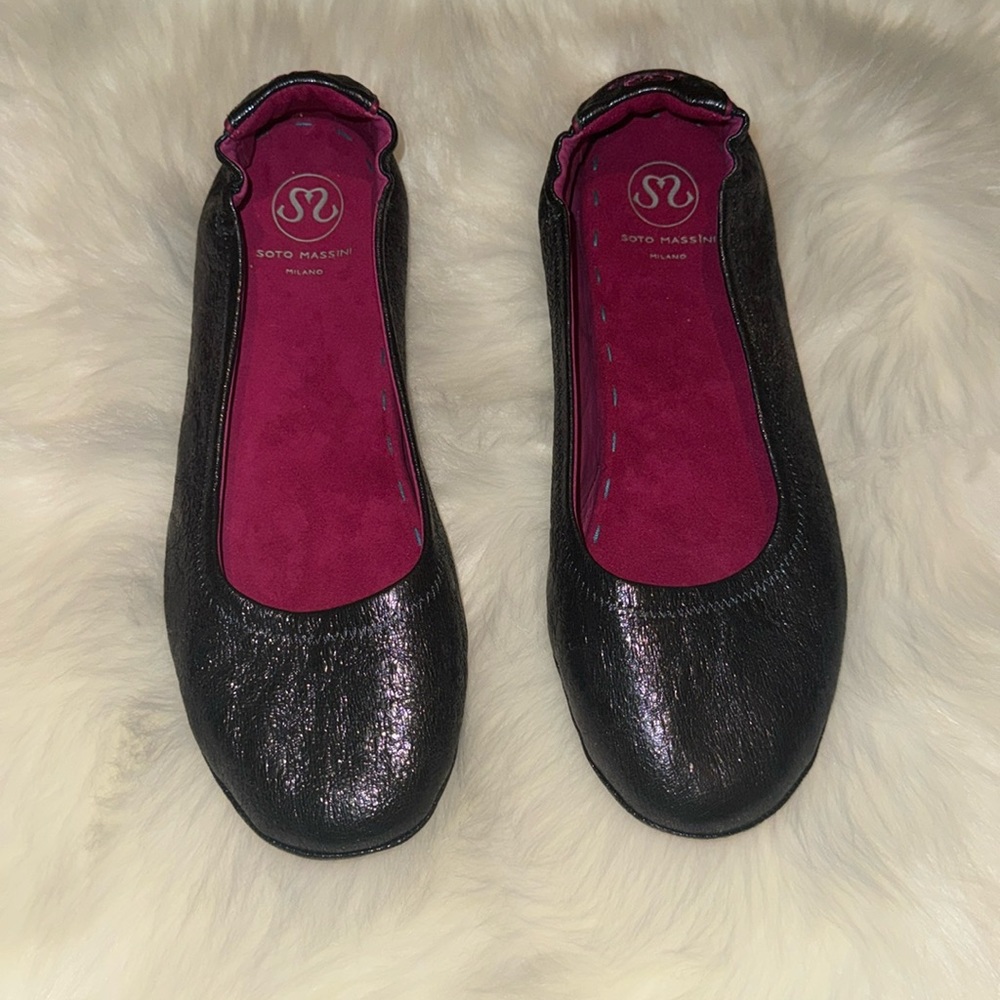Soto Massini Ballet Flat Navy Sparkle Size 11